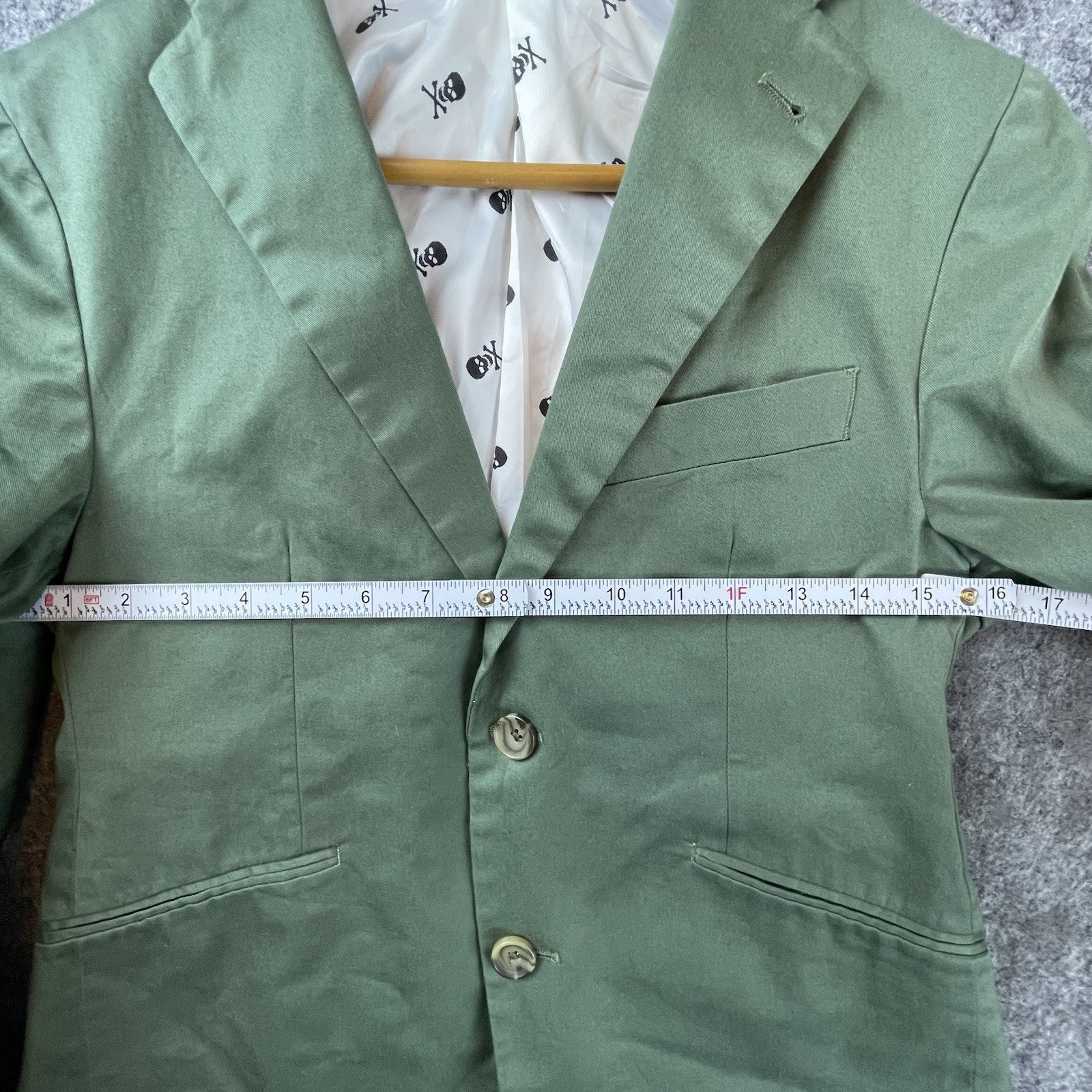 Indochino Blazer Men Green Extra Small Go Ducks Made For You Skull Lining Casual — image 7 of 8